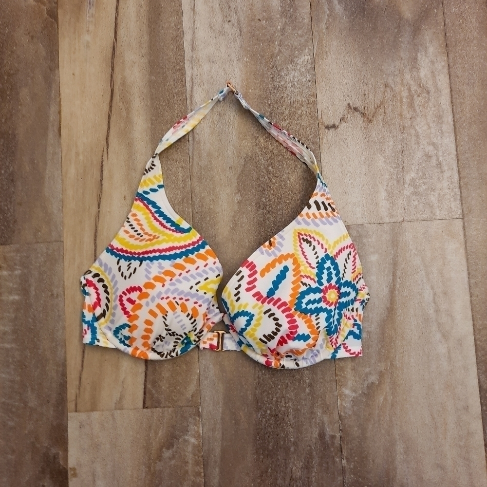 Victoria's Secret White Floral Pushup Bikin 36C